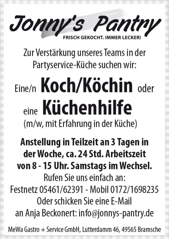 Jonny's Pantry Schnellrestaurant und Cateringservice in Bramsche